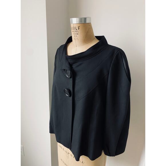 Carat Paris Jacket size 38 bust 34   French shrunken black blazer - Picture 3 of 13